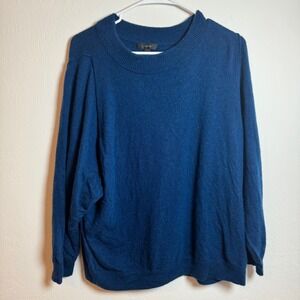 J Crew Crewneck Pullover Sweater Blue Wool Blend Size Medium
